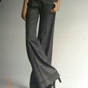 CAbi Charcoal Grey Tweed Flecked Wide Legged Cuffed Trousers Style  # 230 * Size